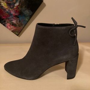Stuart Weitzman Tie back slate grey suede Lofty Bootie